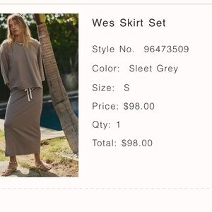 Free People Wes Skirt Set in Sleet Grey
